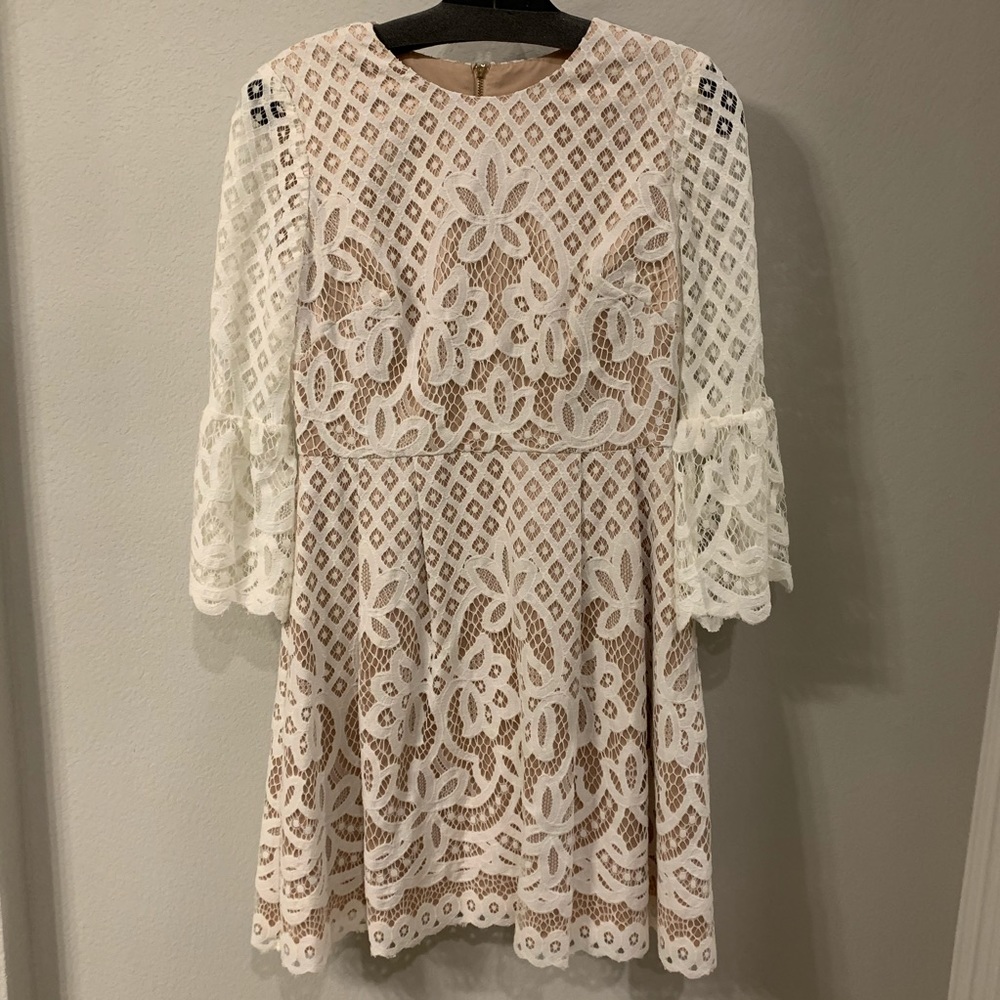 Eliza J Bell Sleeve Lace Cocktail Dress